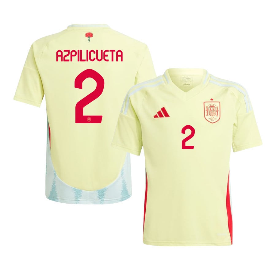 César Azpilicueta 2 Spain National Team 2024 Away YOUTH Jersey - Yellow
