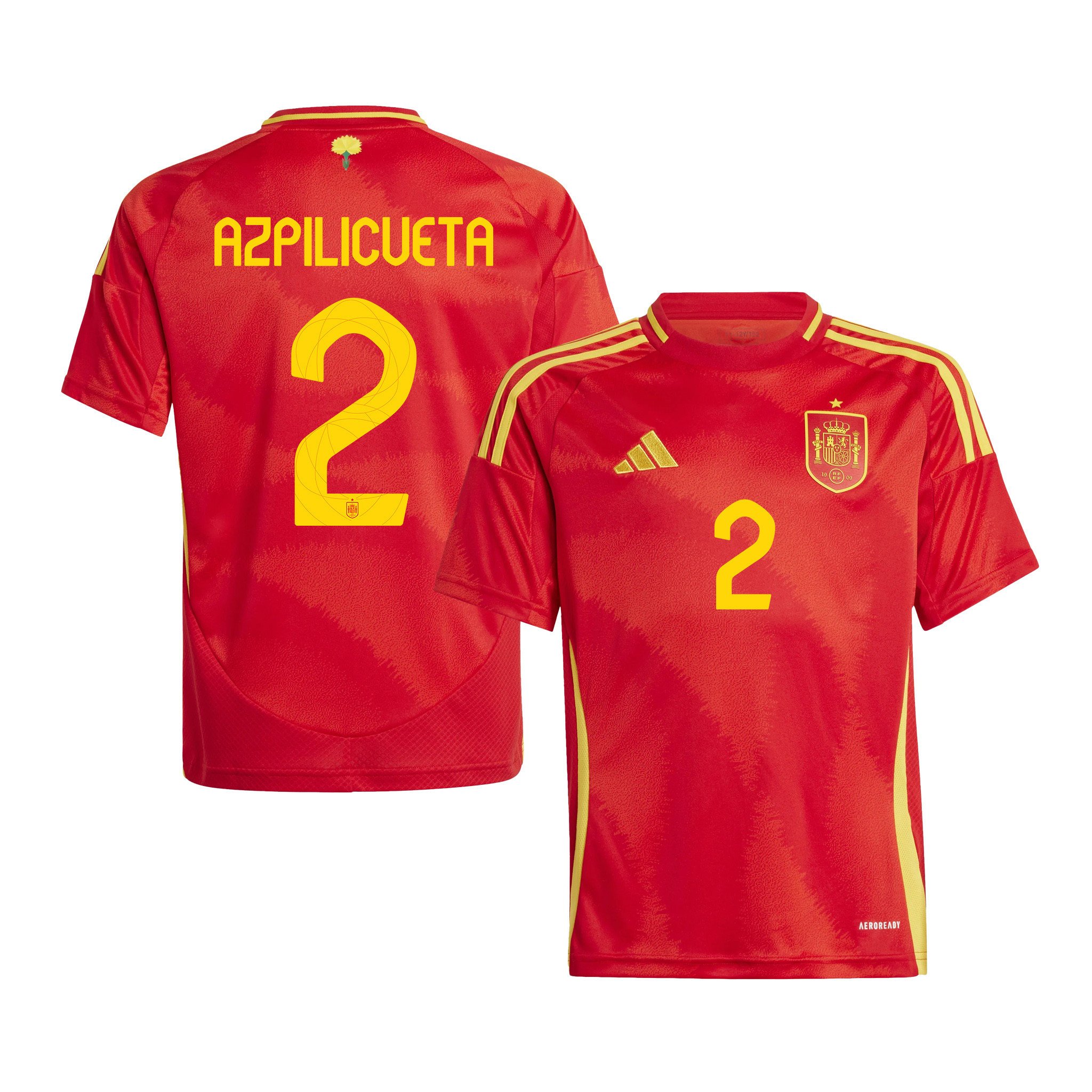 César Azpilicueta 2 Spain National Team 2024 Home YOUTH Jersey - Red