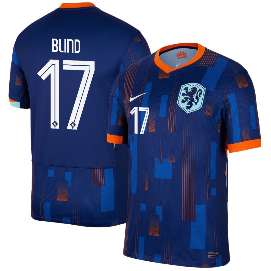 Daley Blind 17 Netherlands National Team 2024/25 Away Men Jersey - Navy