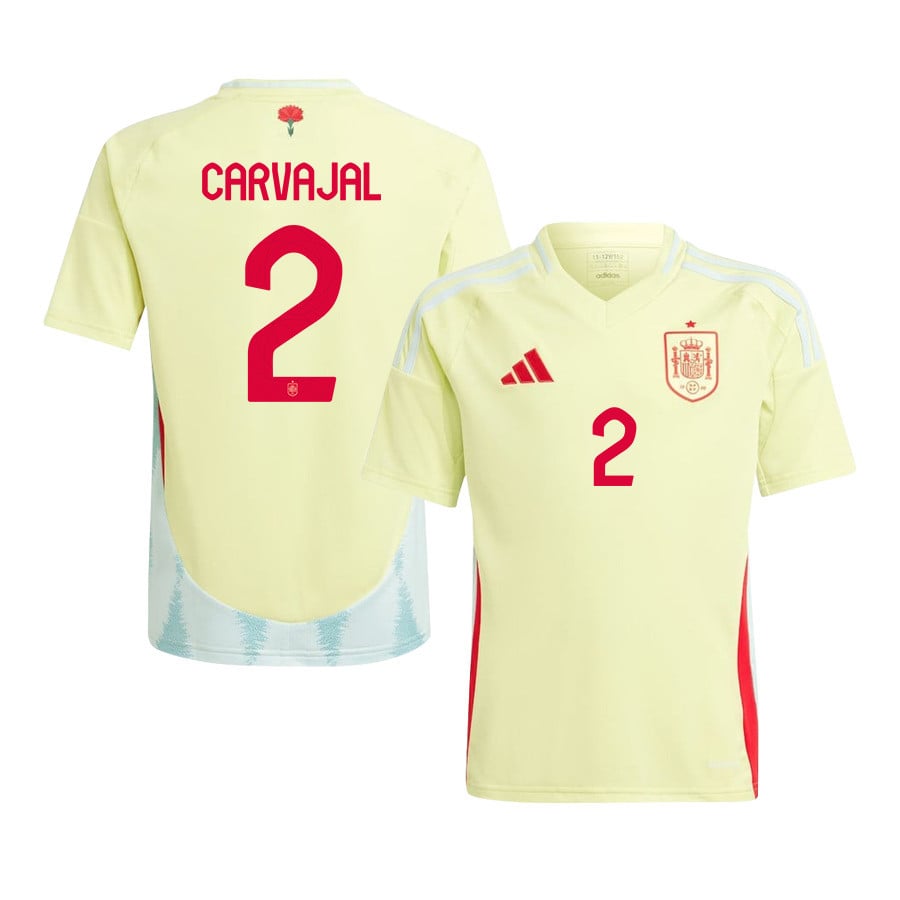 Dani Carvajal 2 Spain National Team 2024 Away YOUTH Jersey - Yellow