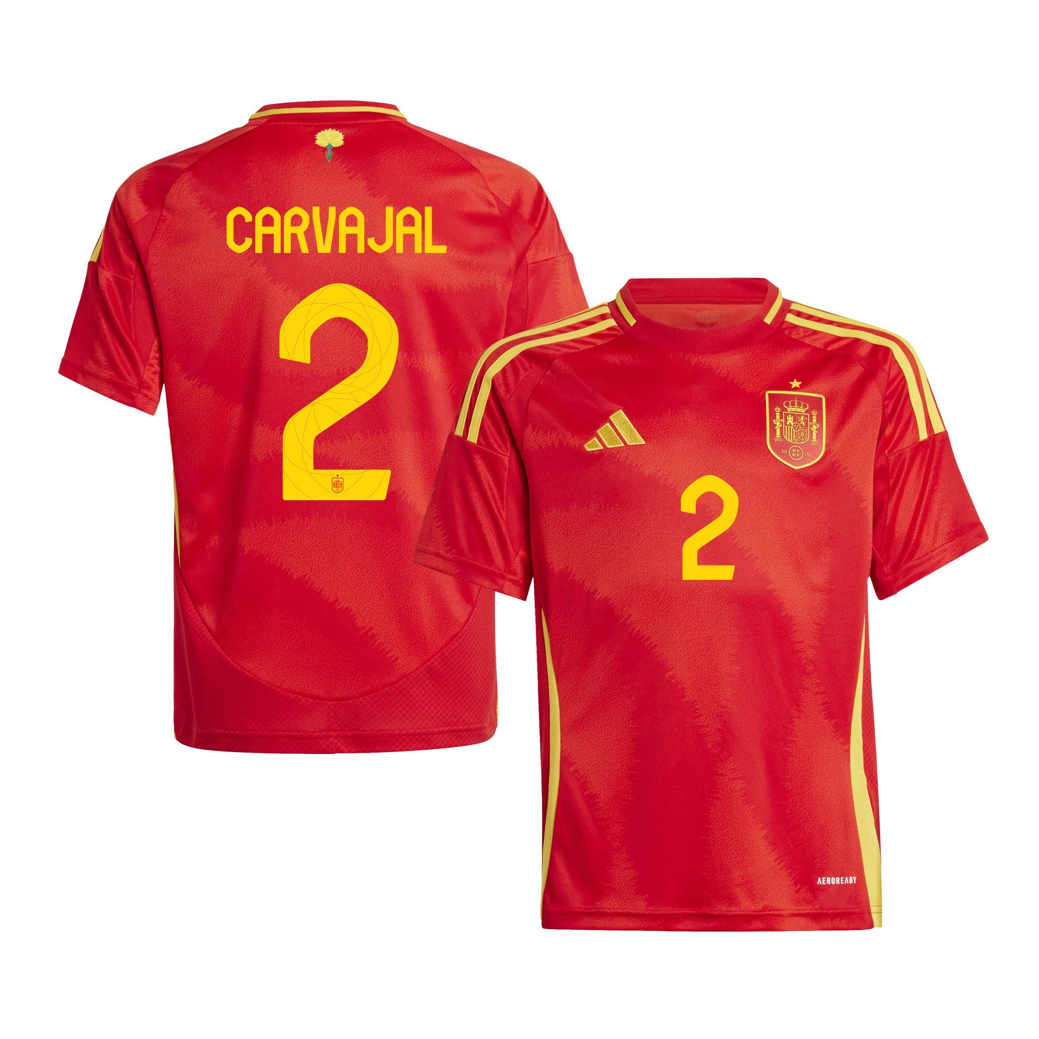 Dani Carvajal 2 Spain National Team 2024 Home YOUTH Jersey - Red