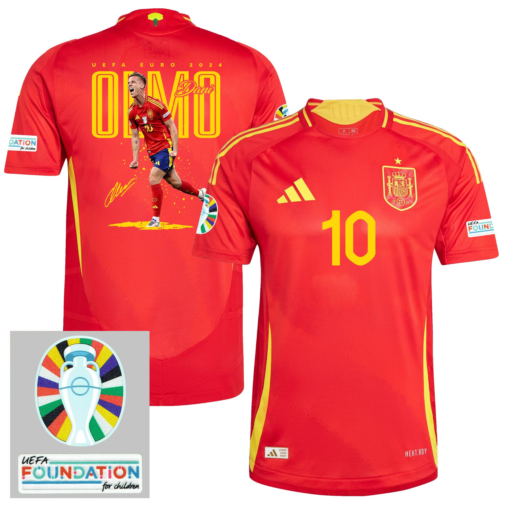 Dani Olmo 10 La Furia Roja Spain National Team 2024 Home Men Jersey - Red