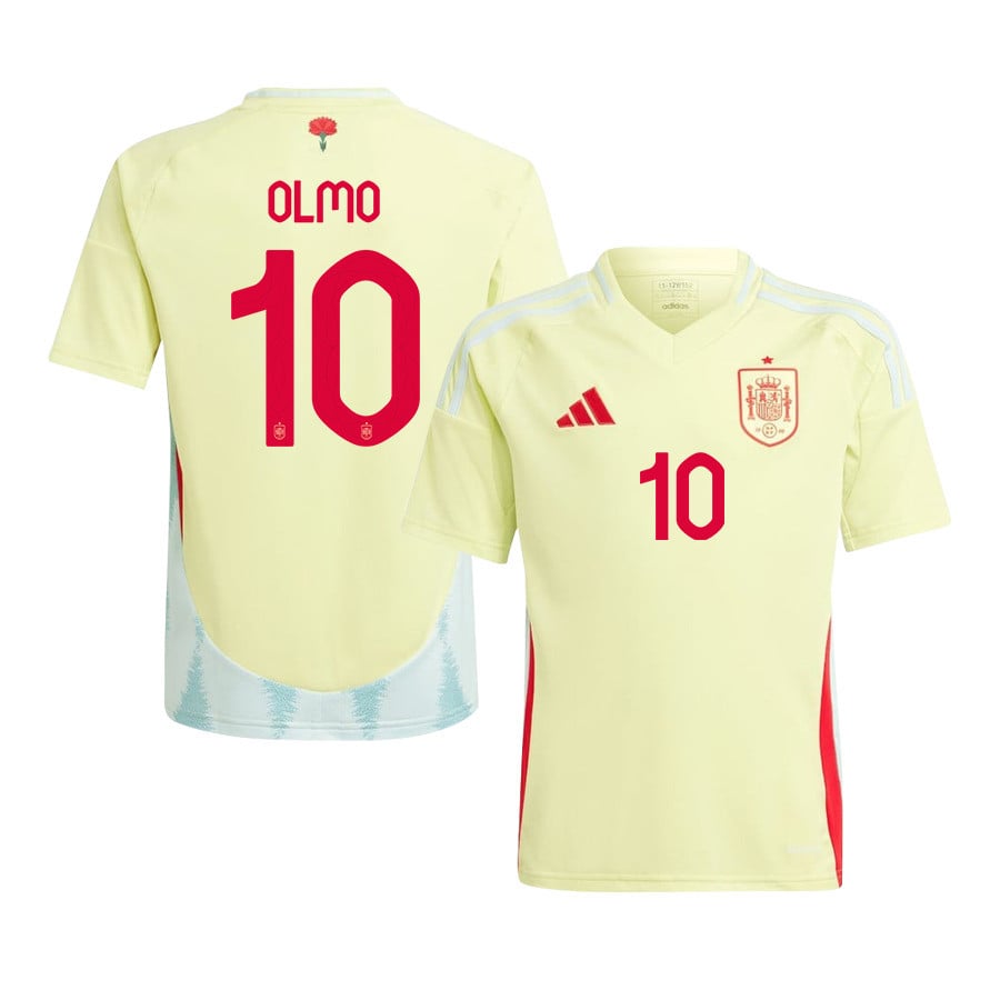 Dani Olmo 10 Spain National Team 2024 Away YOUTH Jersey - Yellow