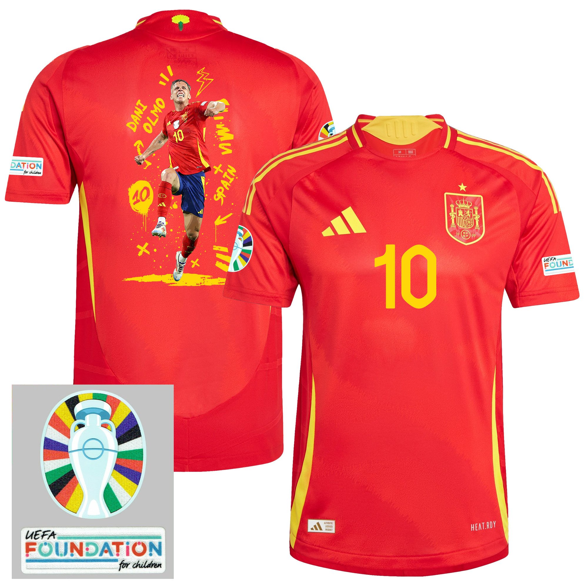 Dani Olmo 10 Spanish Star Spain National Team 2024 Home Men Jersey - Red