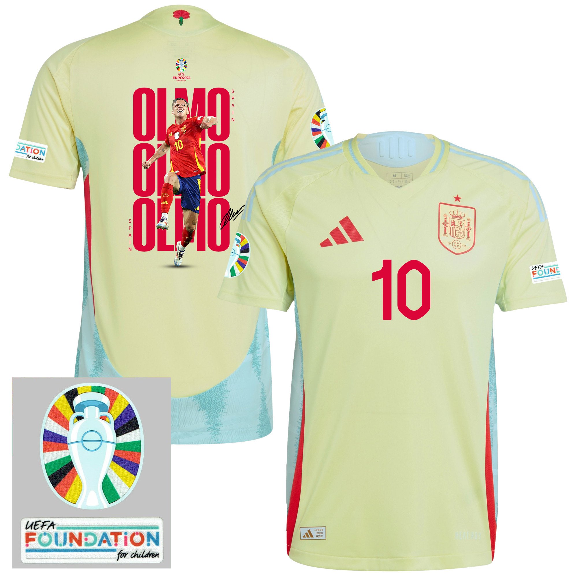 Dani Olmo 10 Special Spaniards Spain National Team 2024 Away Men Jersey - Yellow