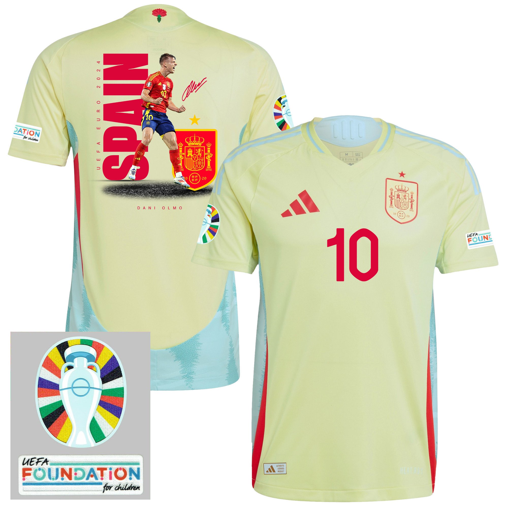 Dani Olmo 10 The Key Player Spain National Team 2024 Away Men Jersey - Yellow