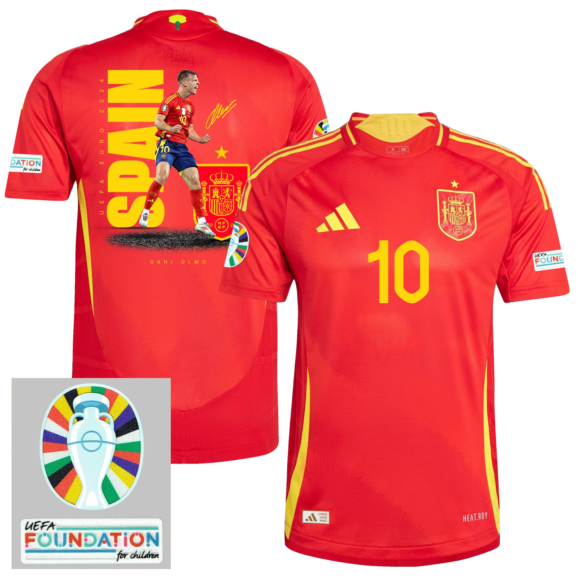 Dani Olmo 10 The Key Player Spain National Team 2024 Home Men Jersey - Red