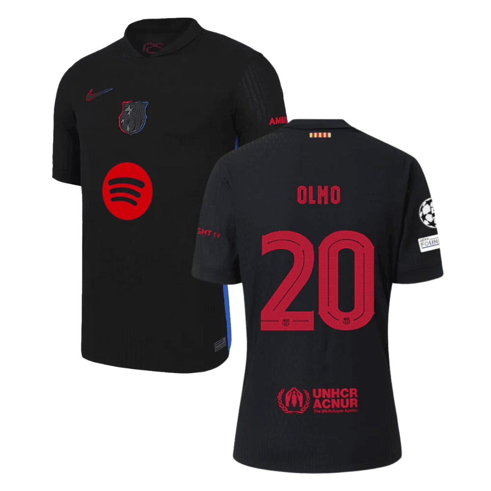 Dani Olmo 20 Barcelona UCL Patch 2024/25 Away Men Jersey - Black