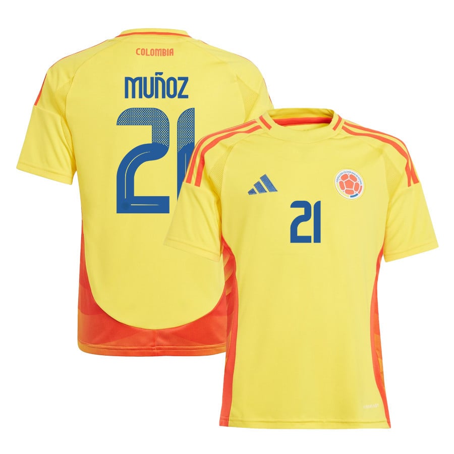 Daniel Muñoz 21 Colombia National Team 2024/25 Home YOUTH Jersey - Yellow