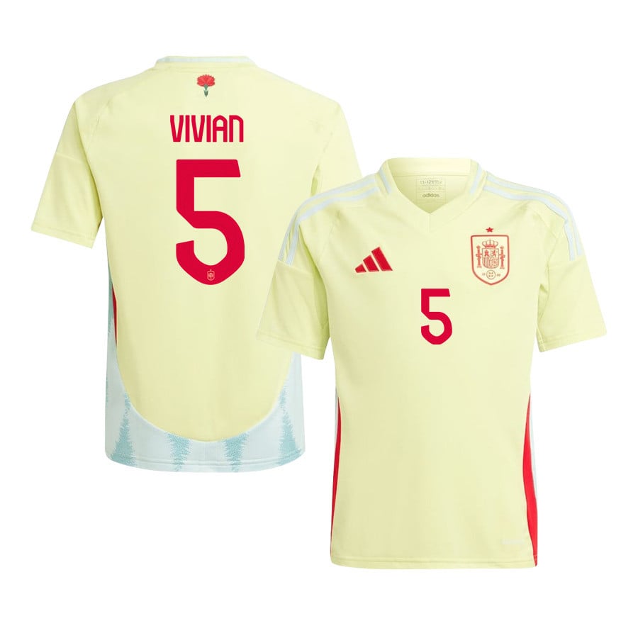 Daniel Vivian 5 Spain National Team 2024 Away YOUTH Jersey - Yellow