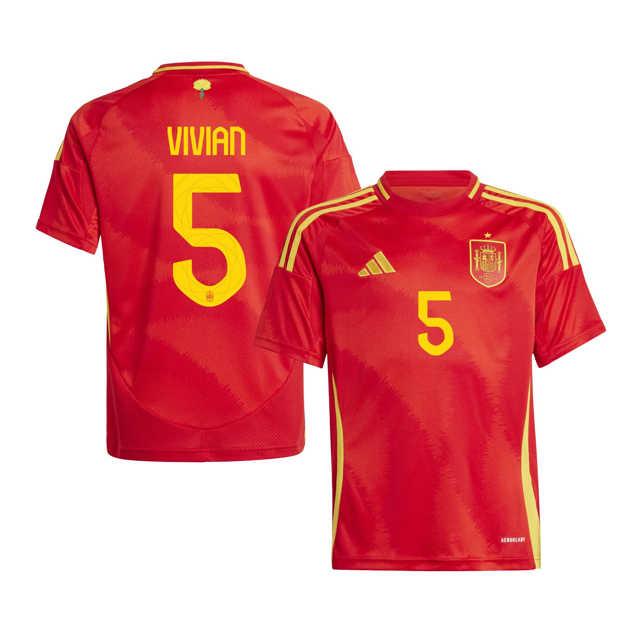 Daniel Vivian 5 Spain National Team 2024 Home YOUTH Jersey - Red