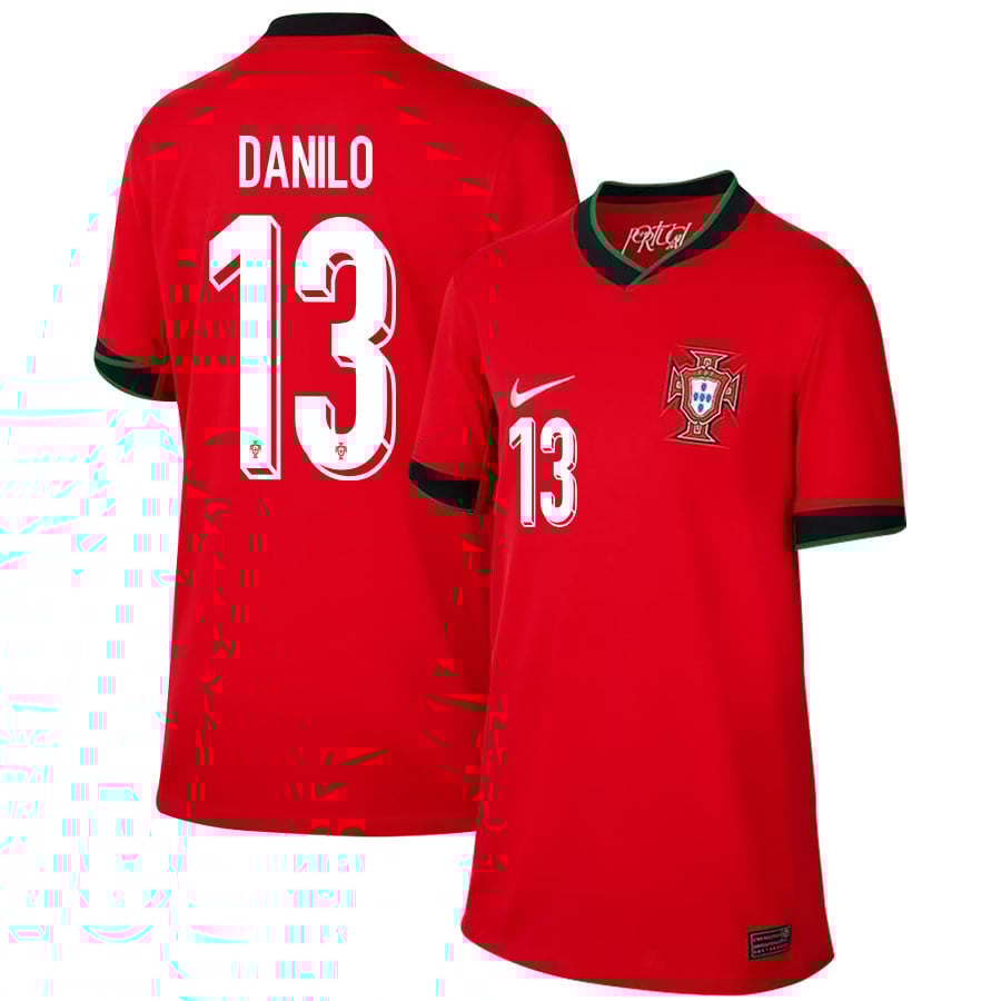Danilo 13 Portugal National Team 2024/25 Home YOUTH Jersey - Red