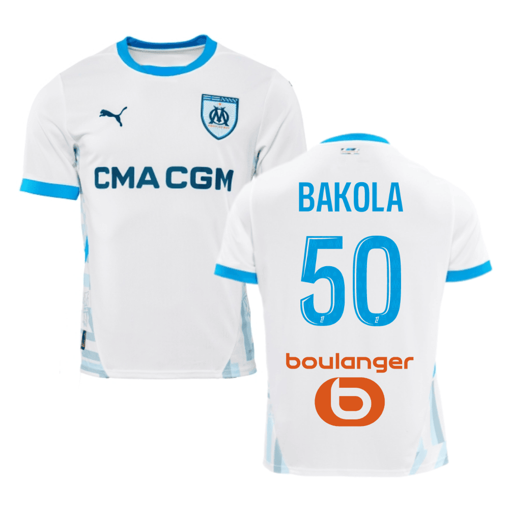 Darryl Bakola 50 Olympique de Marseille 2024/25 Home Men Jersey - White