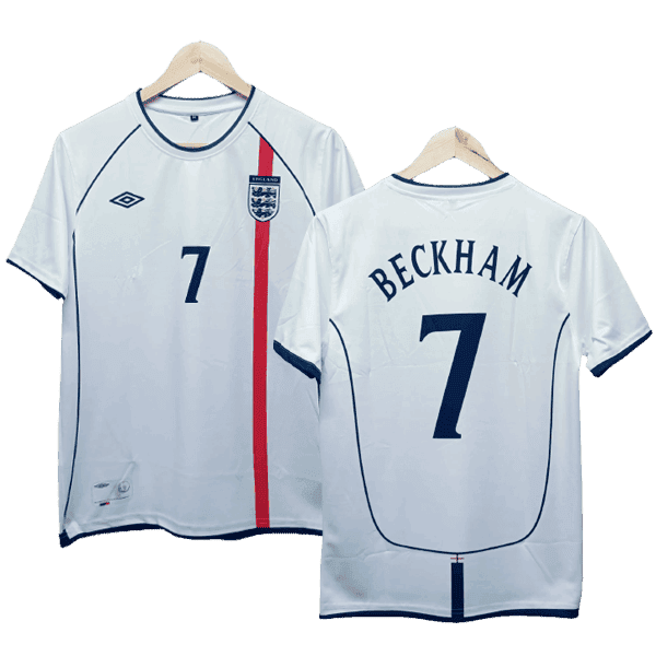 David Beckham 2001-02 England Men Jersey - White