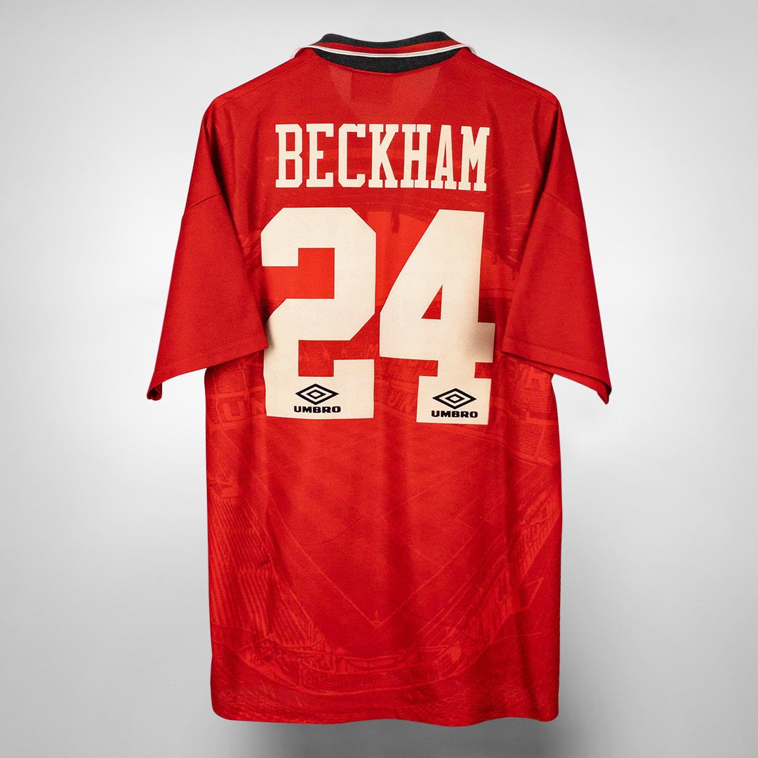 David Beckham 24 Manchester United 1994-1995 Home Retro Jersey - Men