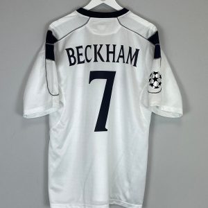 David Beckham 7 Manchester United 2000/01 Away Men Retro Jersey - White