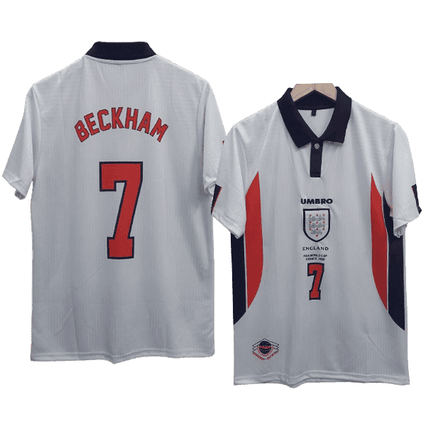 David Beckham England 1998 World Cup Men Jersey - White