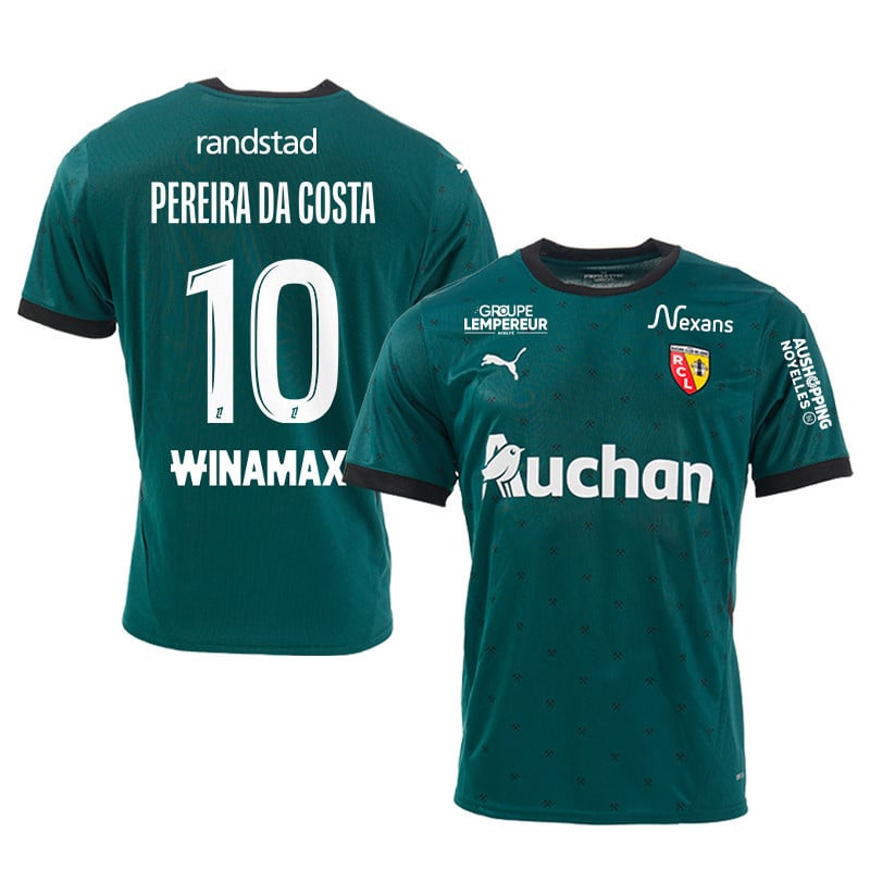 David Pereira da Costa 10 RC Lens 2024/25 Away Men Jersey - Green