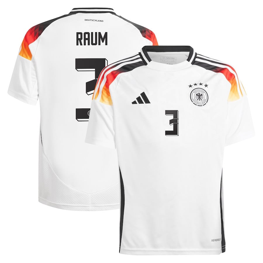 David Raum 3 Germany National Team 2024 Home YOUTH Jersey - White