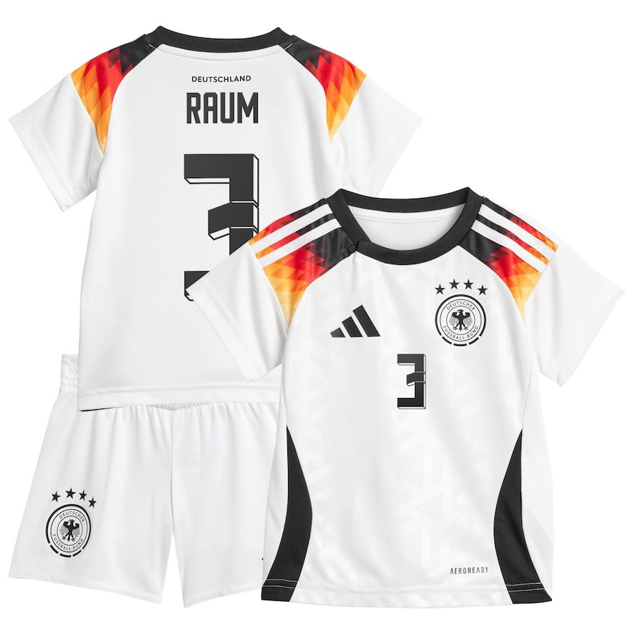 David Raum 3 Germany National Team 2024 Home YOUTH Kit Jersey - White