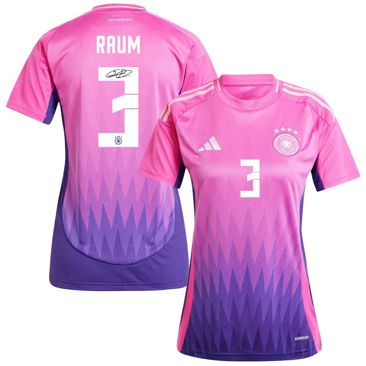 David Raum 3 Signed Germany National Team 2024/25 Away Jersey Autographed - Women