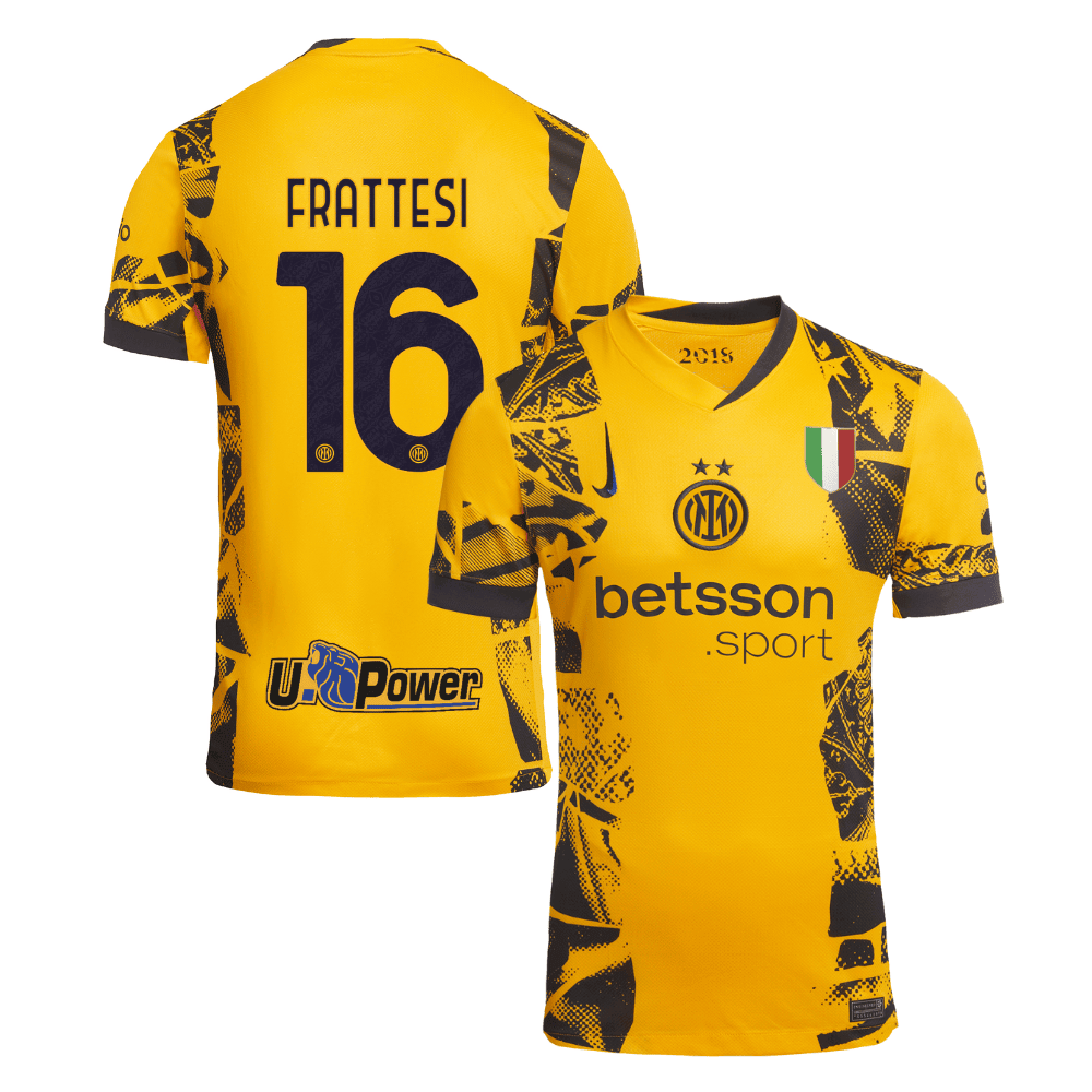 Davide Frattesi 16 Inter Milan 2024/25 Third Men Jersey - Yellow
