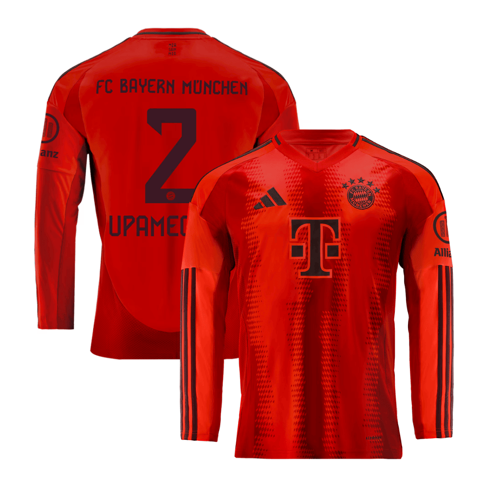 Dayot Upamecano 2 Bayern Munich 2024/25 Home Long Sleeve Men Jersey - Red