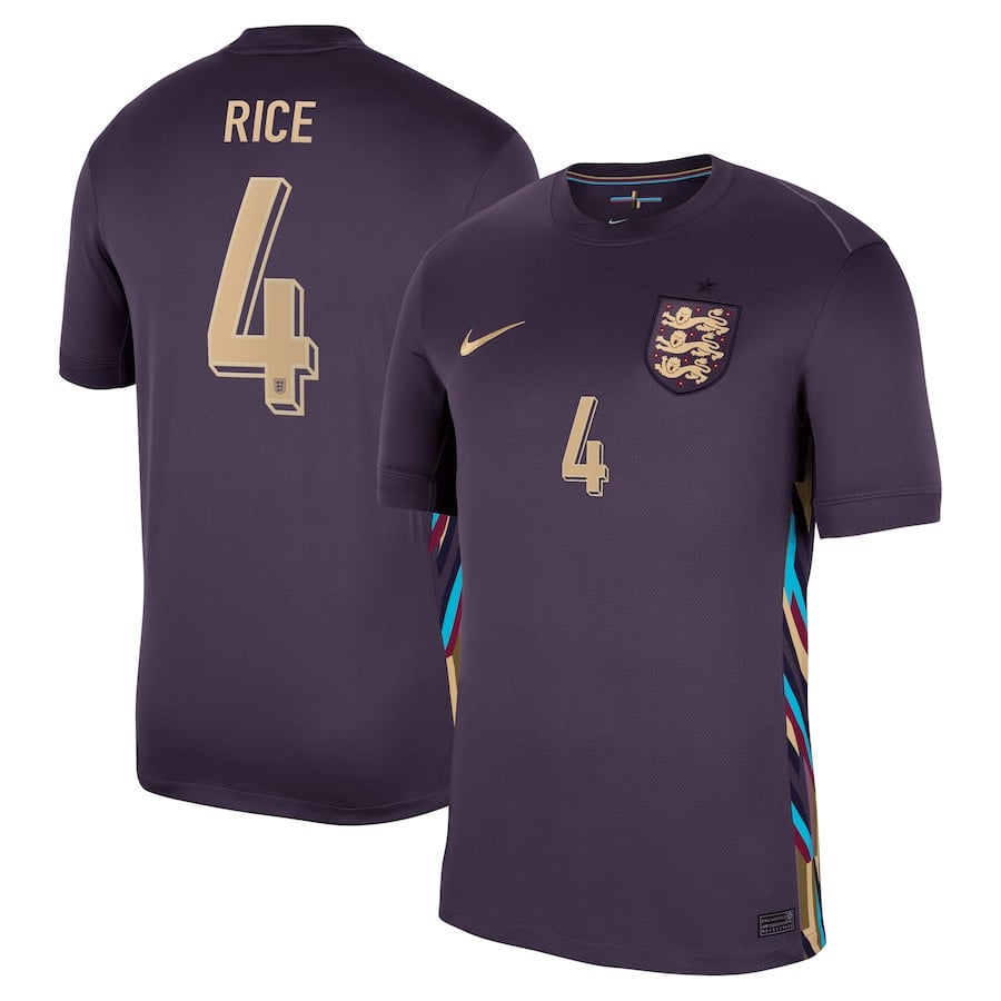 Declan Rice 4 England 2024/25 Away Stadium Football Jersey - Men