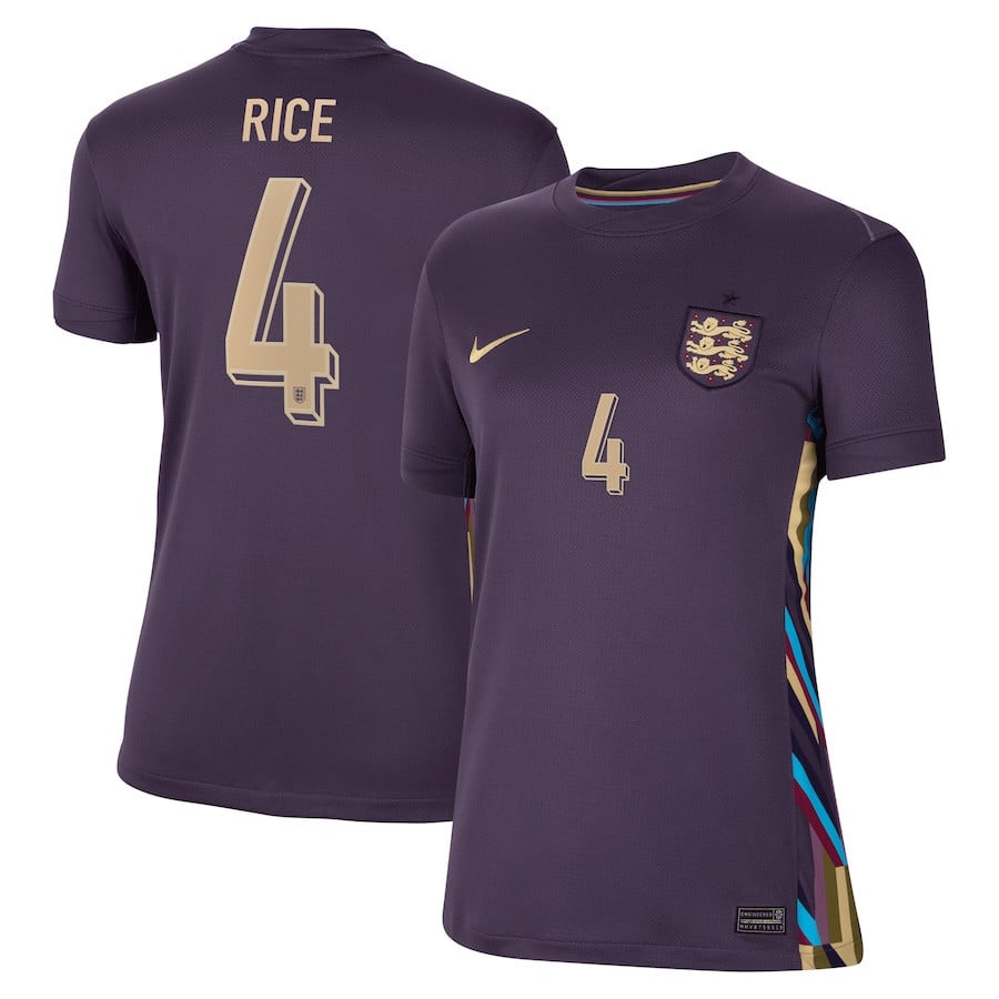 Declan Rice 4 England 2024/25 Away Stadium Football Jersey - Women Jersey
