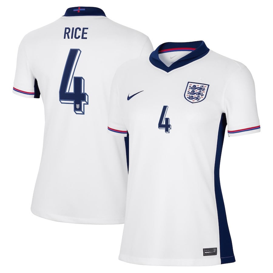 Declan Rice 4 England 2024/25 Home Stadium Football Jersey - Women Jersey