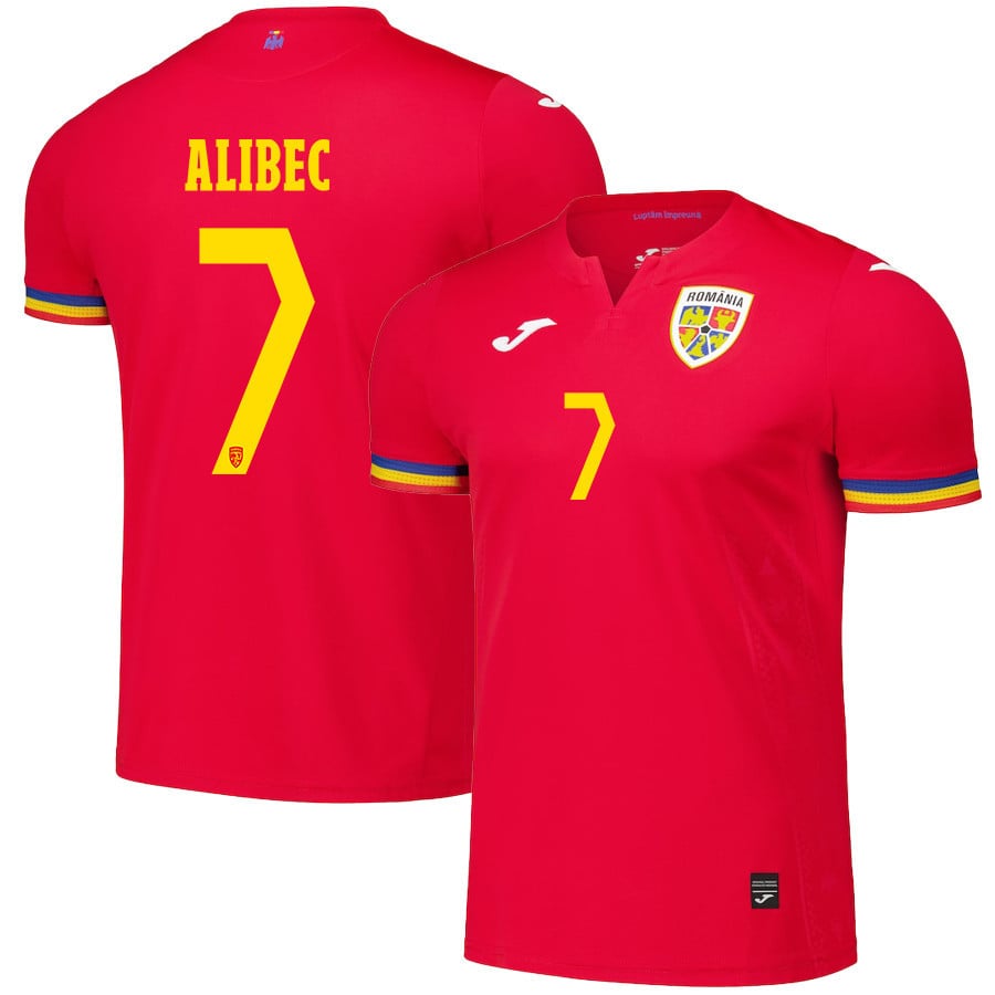 Denis Alibec 7 Romania National Team 2024/25 Away Men Jersey - Red