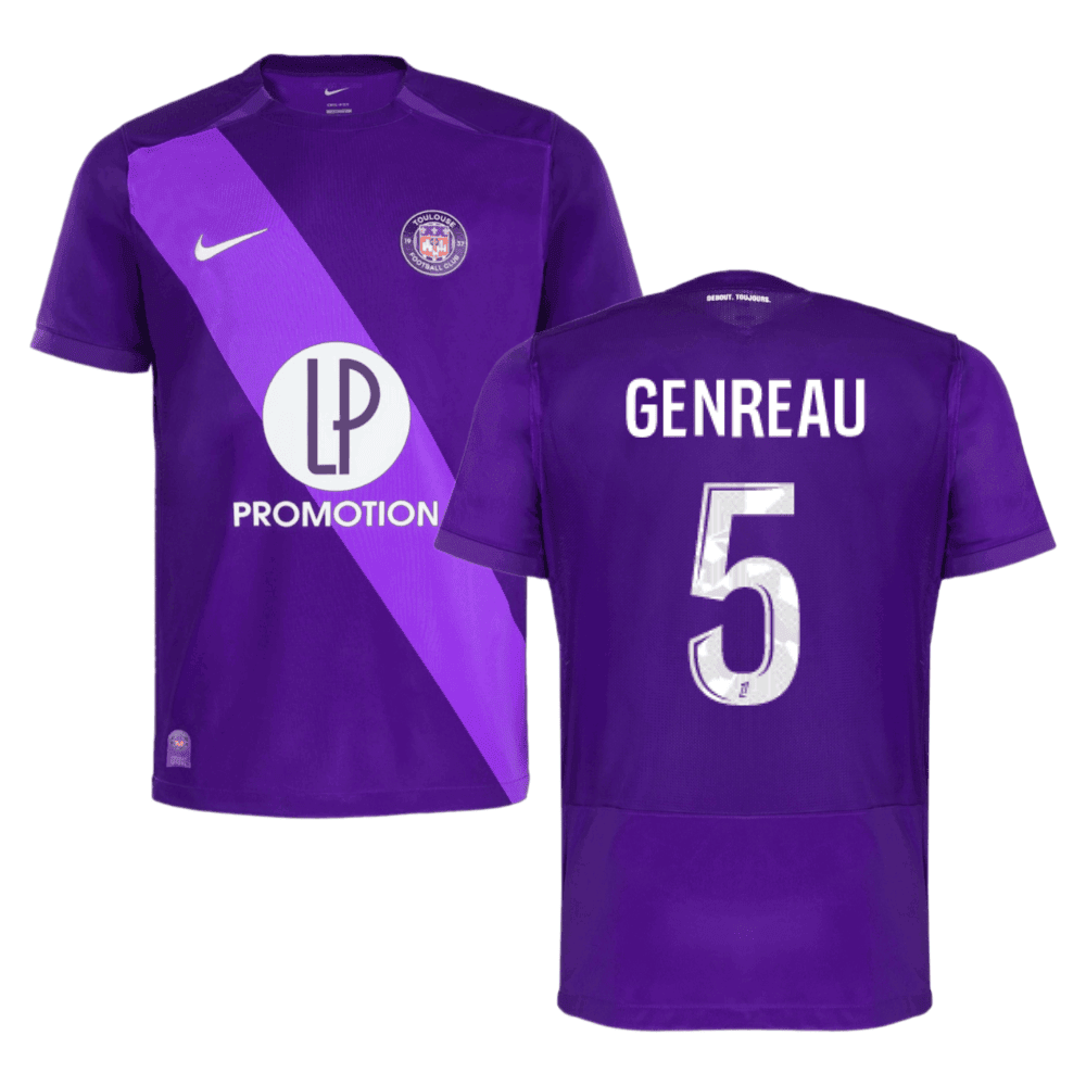 Denis Genreau 5 Toulouse FC 2024/25 Home Men Jersey - Purple