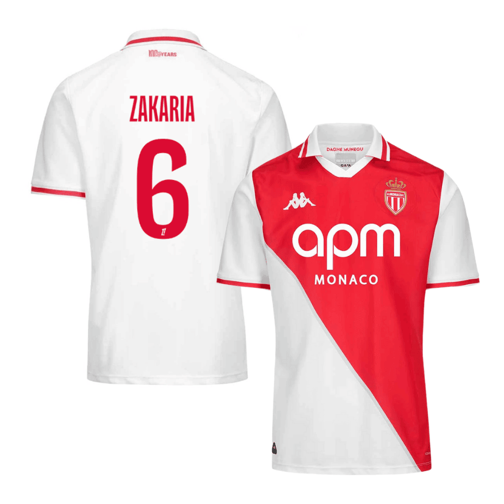 Denis Zakaria 6 AS Monaco 2024/25 Home Men Jersey - White/Red