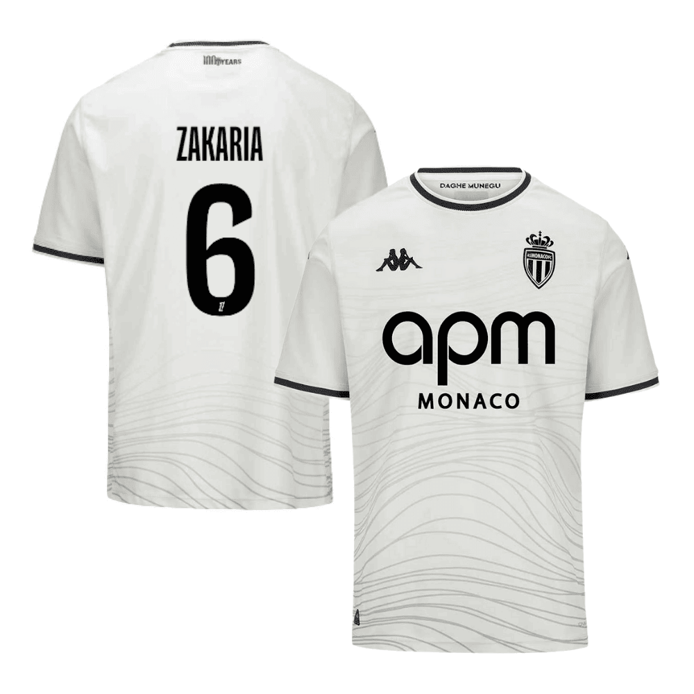 Denis Zakaria 6 AS Monaco 2024/25 Third Men Jersey - White