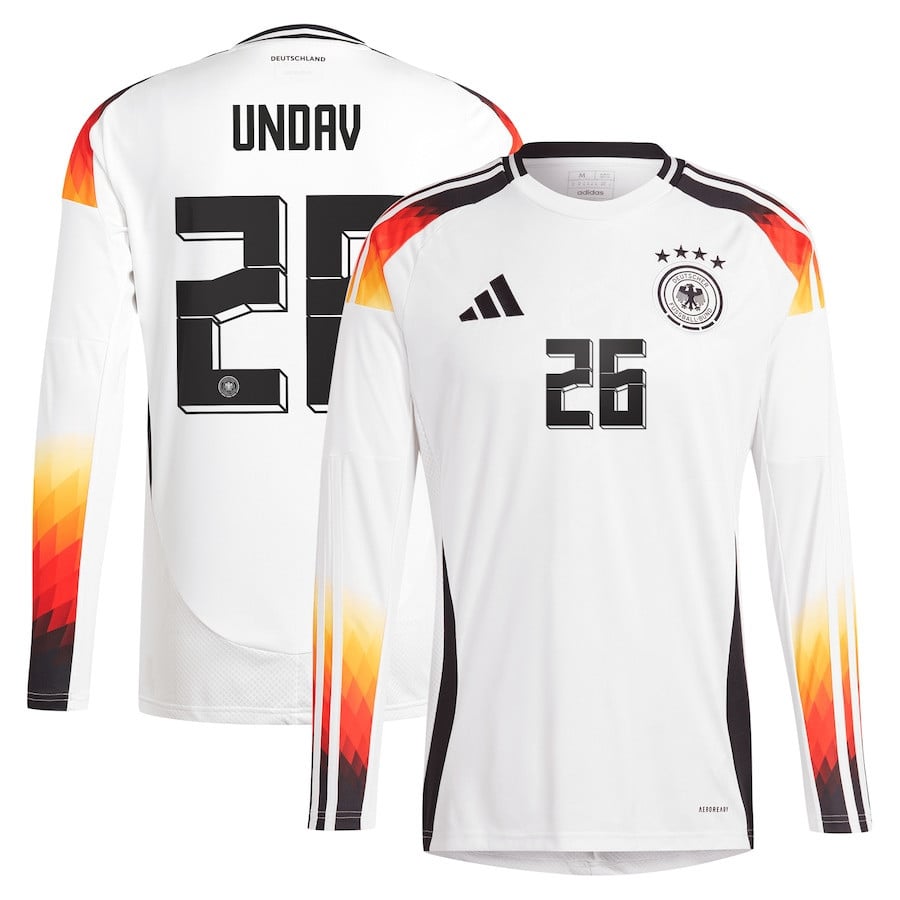 Deniz Undav 26 Germany National Team 2024 Home Long Sleeve Men Jersey - White