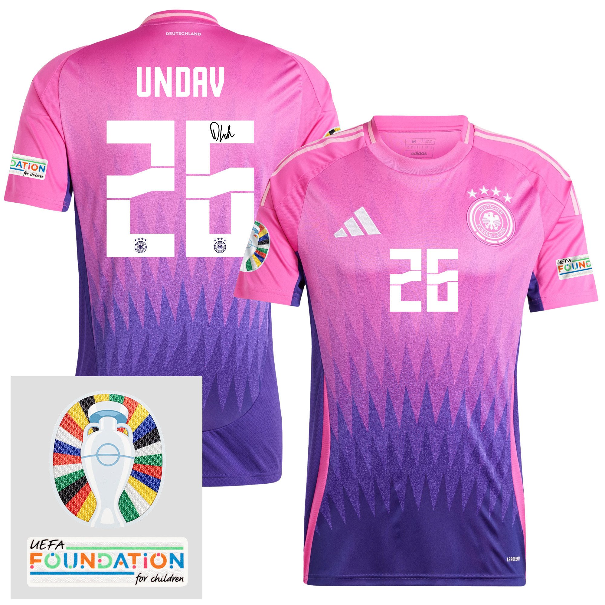 Deniz Undav 26 Signed Germany 2024/25 Away Jersey - Autographed, Euro UEFA Patch - Men