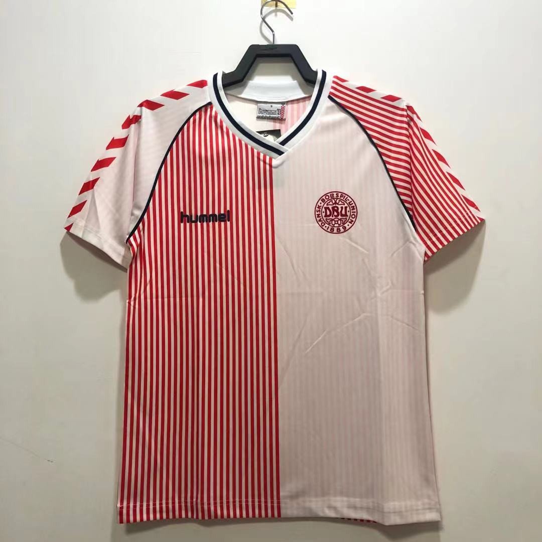 Denmark 1986 Home Retro Jersey - Men White
