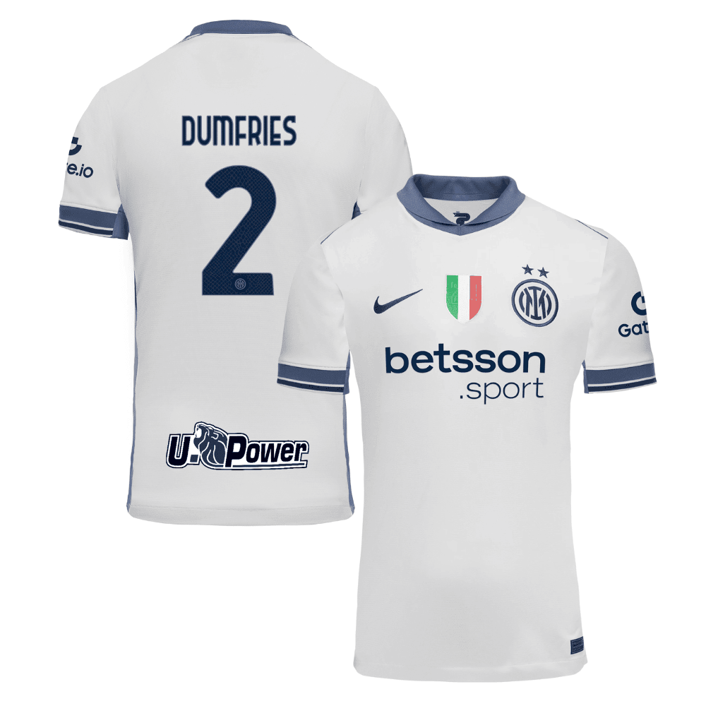 Denzel Dumfries 2 Inter Milan 2024/25 Away Men Jersey - White