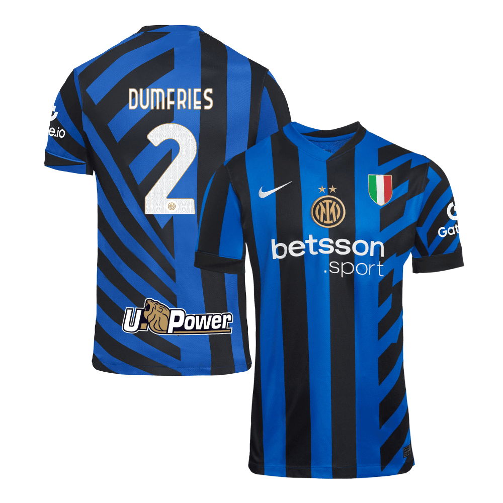 Denzel Dumfries 2 Inter Milan 2024/25 Home Men Jersey - Blue