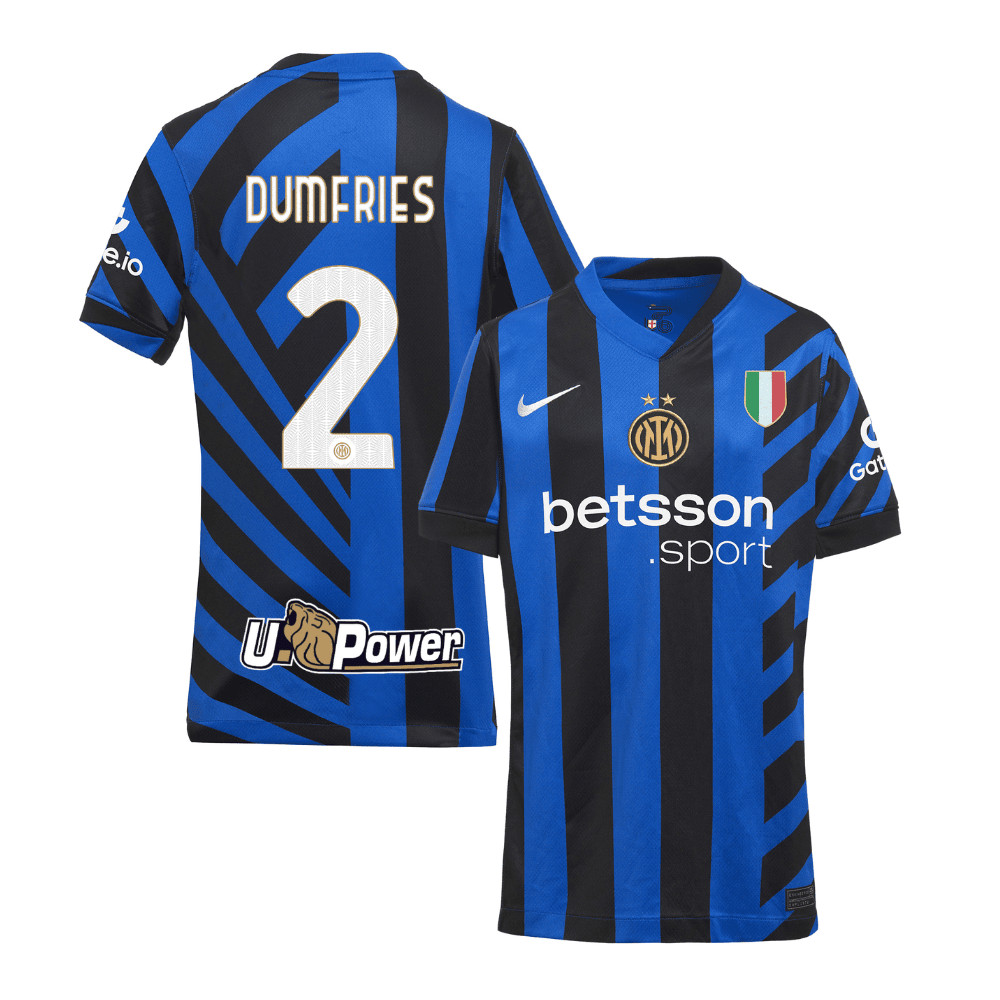Denzel Dumfries 2 Inter Milan 2024/25 Home YOUTH Jersey - Blue