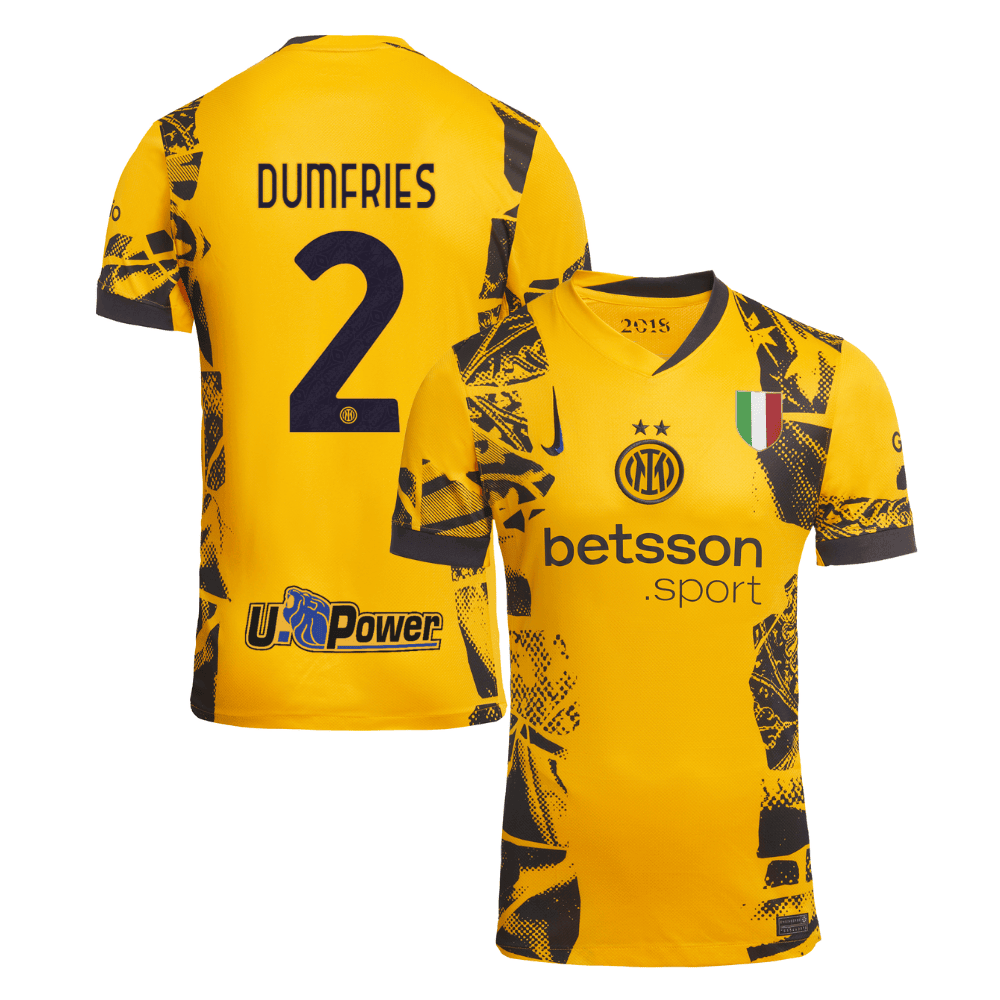 Denzel Dumfries 2 Inter Milan 2024/25 Third Men Jersey - Yellow