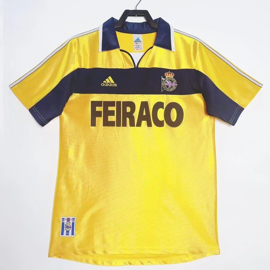 Deportivo de La Coruña 1999/2000 Third Retro Men Jersey - Yellow