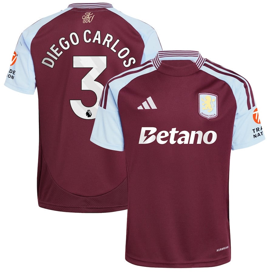 Diego Carlos 3 Aston Villa 2024/25 Home Men Jersey - Claret