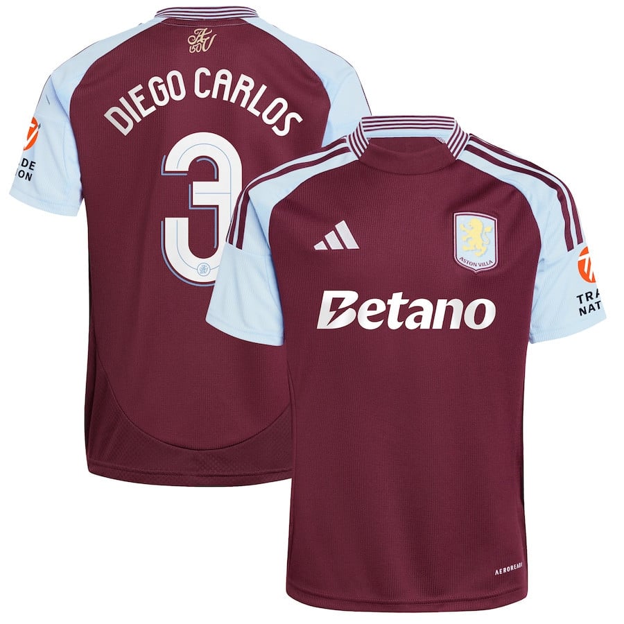 Diego Carlos 3 Aston Villa Cup 2024/25 Home Men Jersey - Claret
