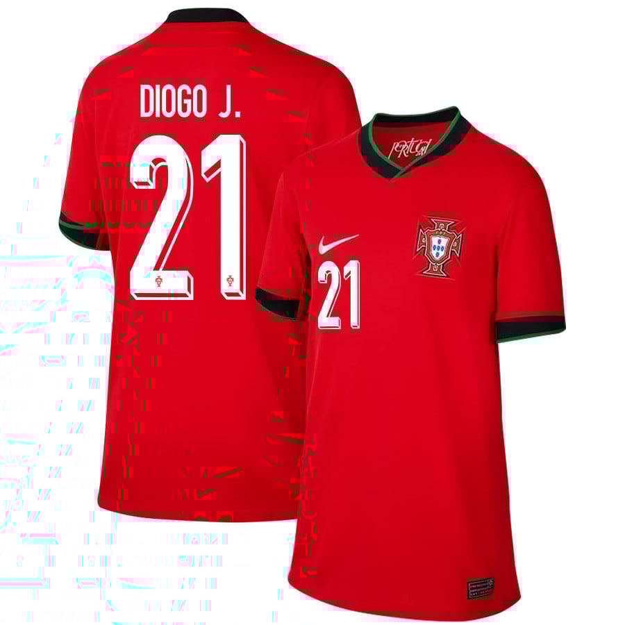 Diogo Jota 21 Portugal National Team 2024/25 Home YOUTH Jersey - Red