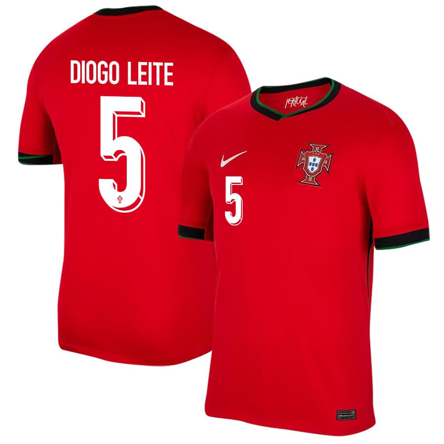 Diogo Leite 5 Portugal National Team 2024/25 Home Men Jersey - Red