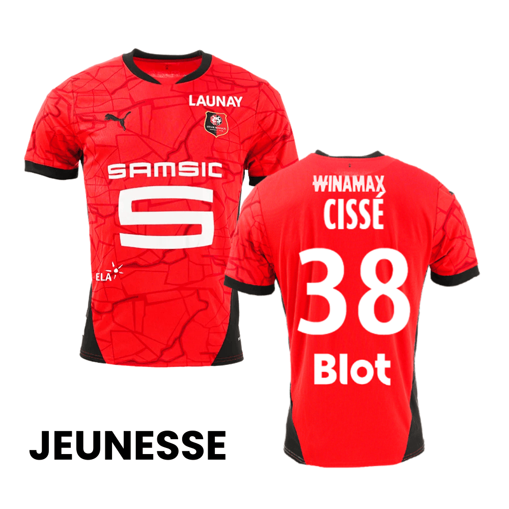 Djaoui Cissé 38 Stade Rennais F.C. 2024/25 Home YOUTH Jersey - Red