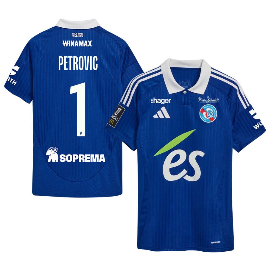 Djordje Petrovic 1 RC Strasbourg Alsace 2024/25 Home Men Jersey - Blue