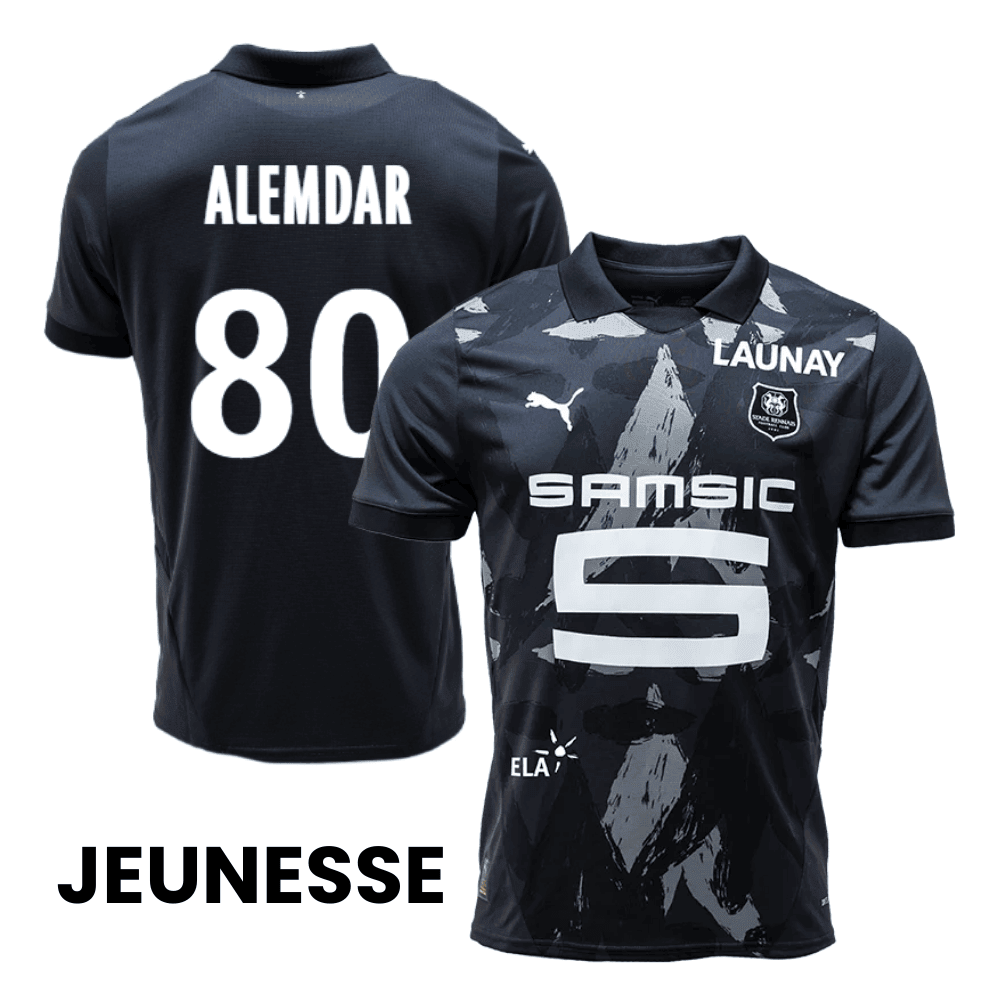Doğan Alemdar 80 Stade Rennais F.C. 2024/25 Third YOUTH Jersey - Black