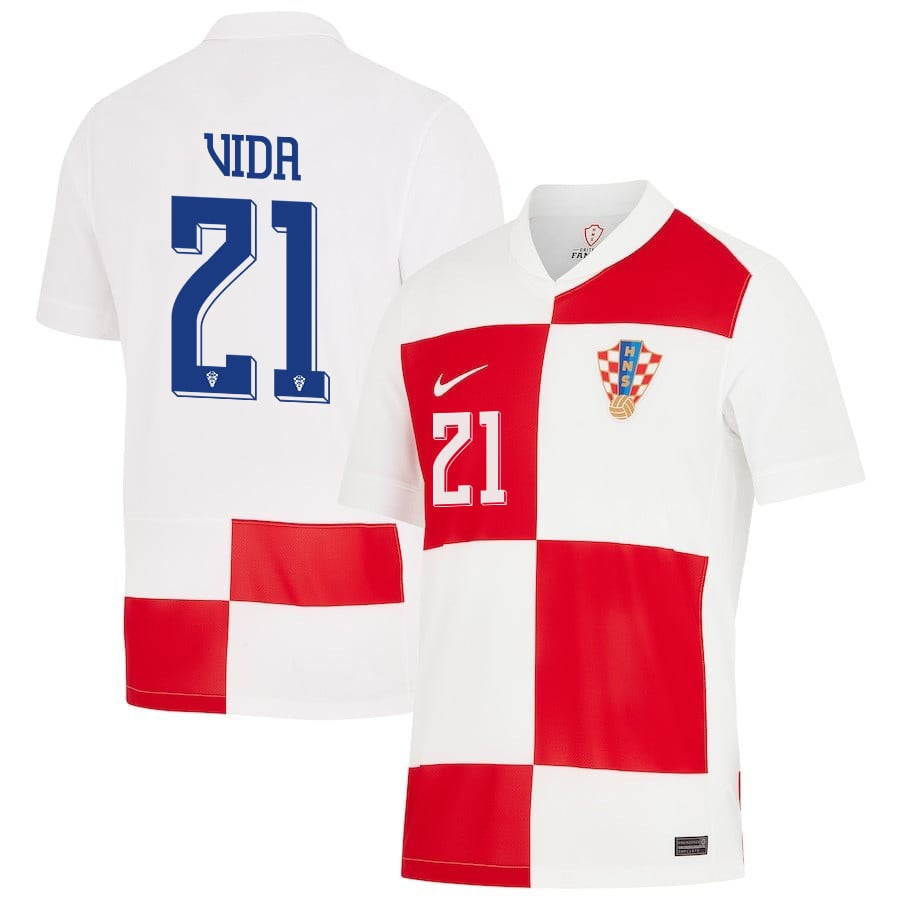Domagoj Vida 21 Croatia National Team 2024 Home Men Jersey - White
